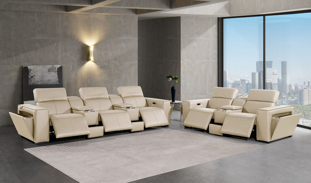 1224 - 8-Piece Modular Power Reclining Sofa &amp; Loveseat Set In With 5 Power Recliners &amp; Power Headrests