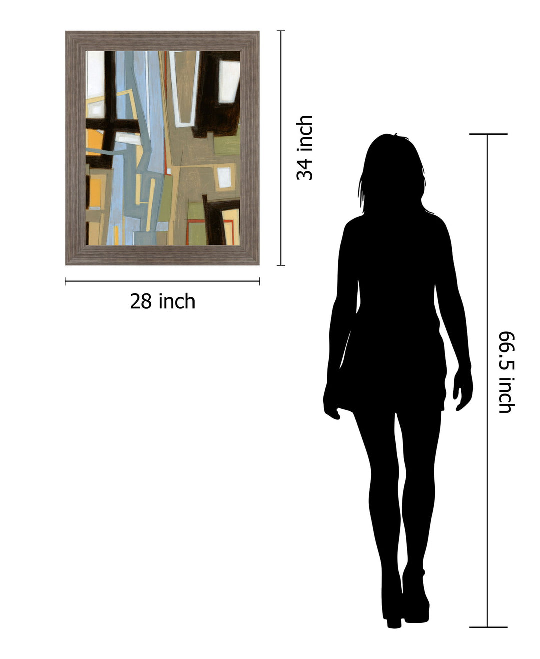 Urban Slate Geometry - 28" x 34" Framed Wall Art