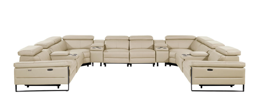 1246 - 12-Piece U-Shaped Modular Power Reclining Sectional With 4 Power Recliners And Power Headrests