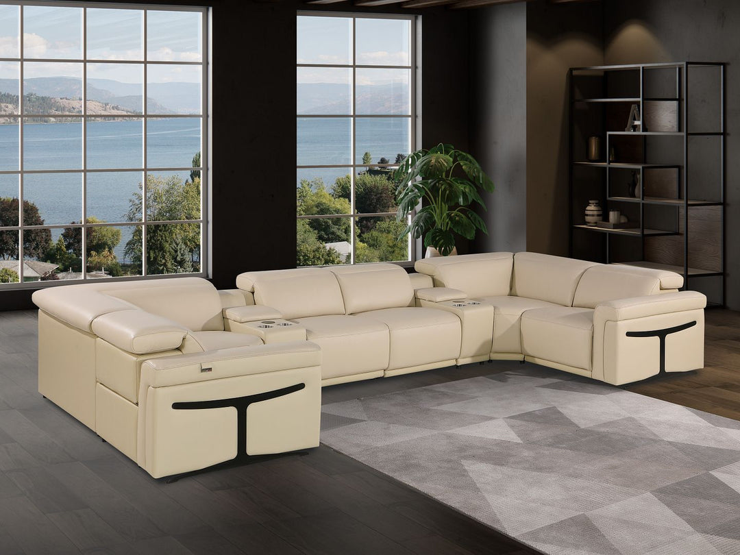 1126 - 8-Piece U-Shaped Sectional Sofa In With 2 Power Recliners & Power Headrests