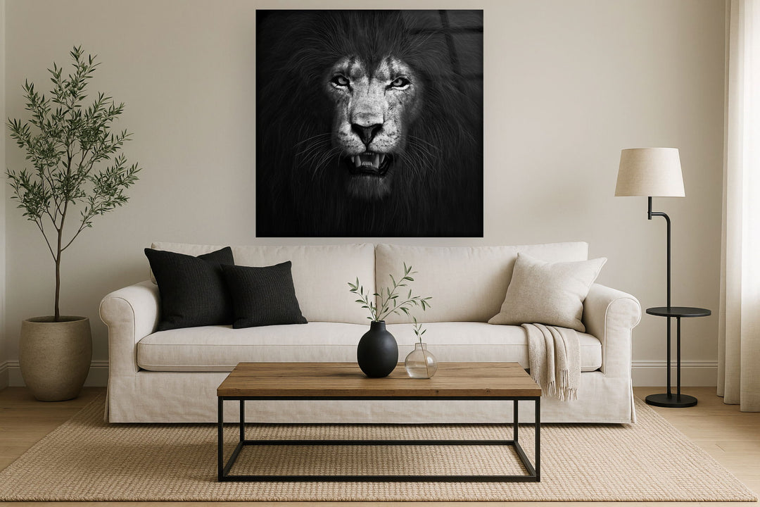 Tempered Glass With Foil - Lion B &amp; W - Black