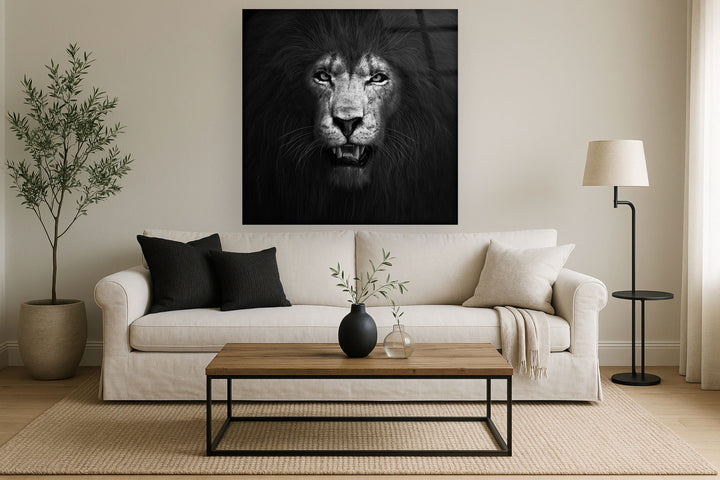 Tempered Glass With Foil - Lion B &amp; W - Black