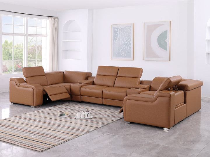 1116 - 8-Piece U-Shaped Sectional Sofa In With 2 Power Recliners &amp; Power Headrests