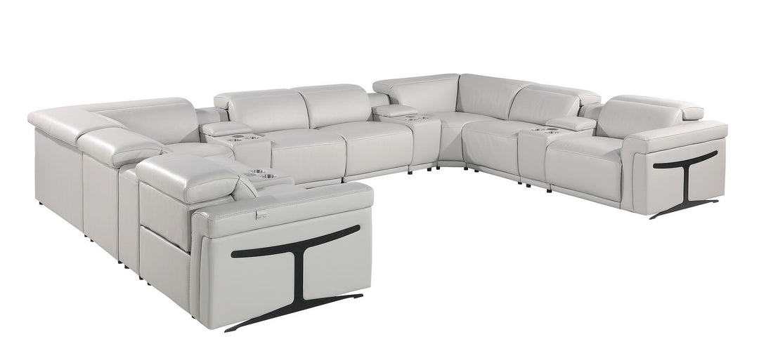 1126 - 12-Piece U-Shaped Sectional Sofa In With 4 Power Recliners &amp; Power Headrests