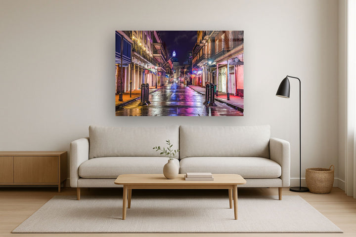 Tempered Glass With Foil - Bourbon Street New Orleans - Purple