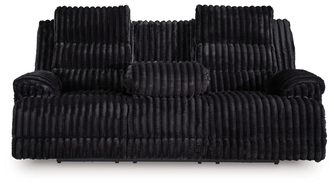 Rhine Falls - Reclining Power Sofa With Drop Down Table - Onyx