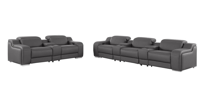 1116 - 8-Piece Modular Power Reclining Sofa, Loveseat &amp; Chair Set In With 5 Power Recliners &amp; Power Headrests