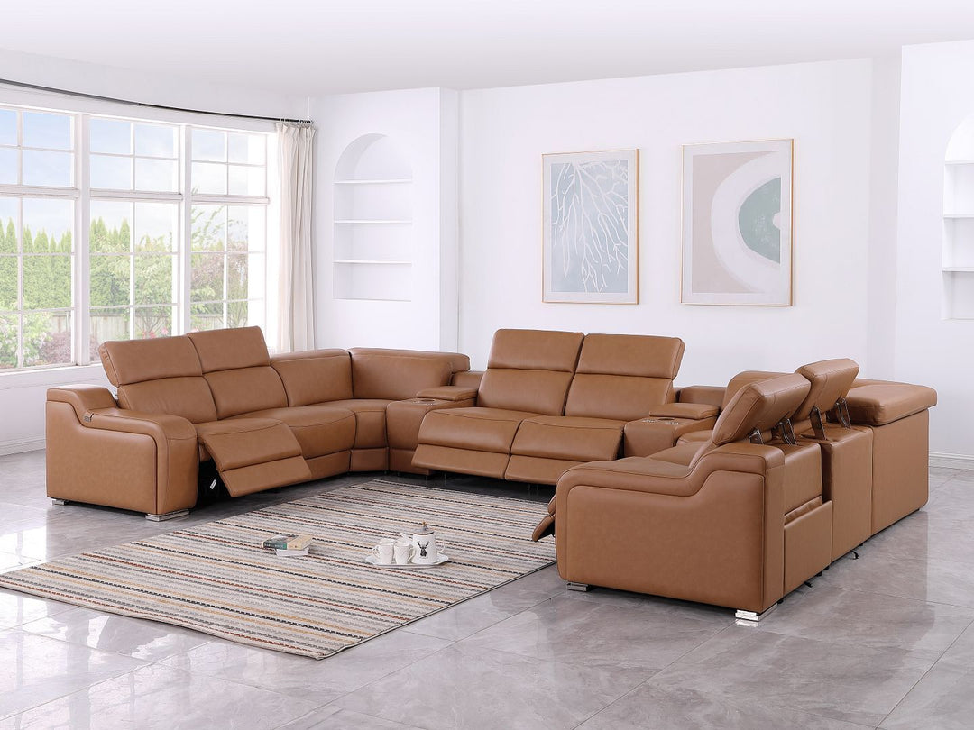 1116 - 10-Piece U-Shaped Sectional Sofa In With 4 Power Recliners &amp; Power Headrests