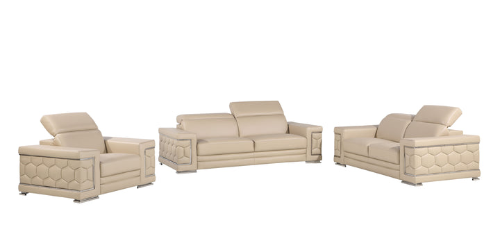 296 - Genuine Leather Living Room Set