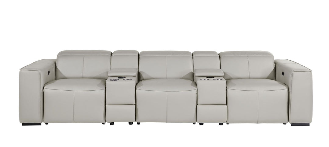 1224 - 5-Piece Modular Power Reclining Sofa In With 3 Power Recliners &amp; Power Headrests