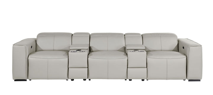 1224 - 5-Piece Modular Power Reclining Sofa In With 3 Power Recliners &amp; Power Headrests