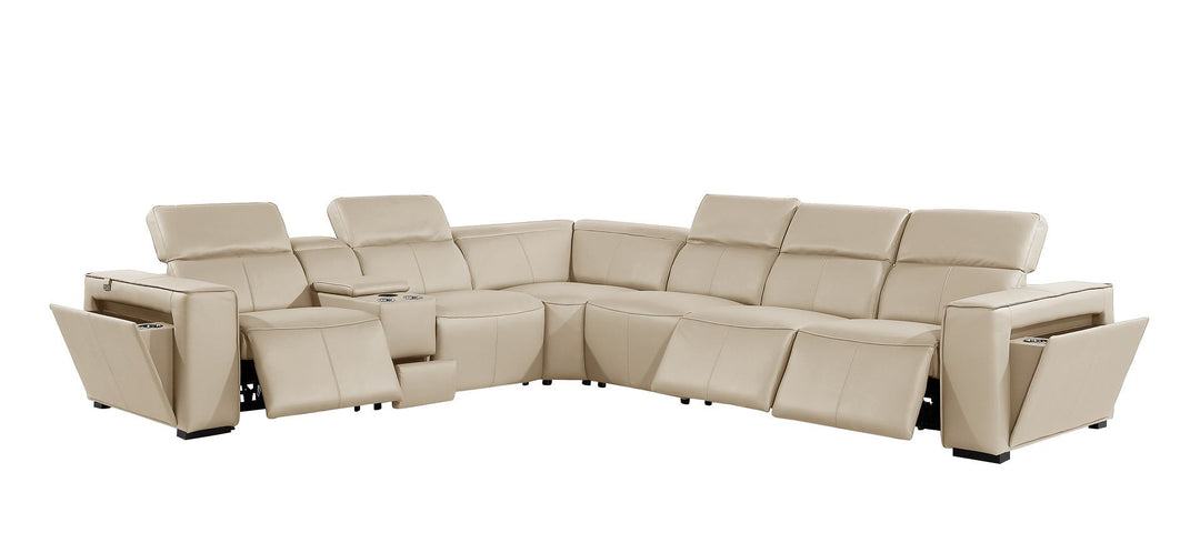 1224 - 7-Piece L-Shaped Sectional Sofa In With 3 Power Recliners &amp; Power Headrests