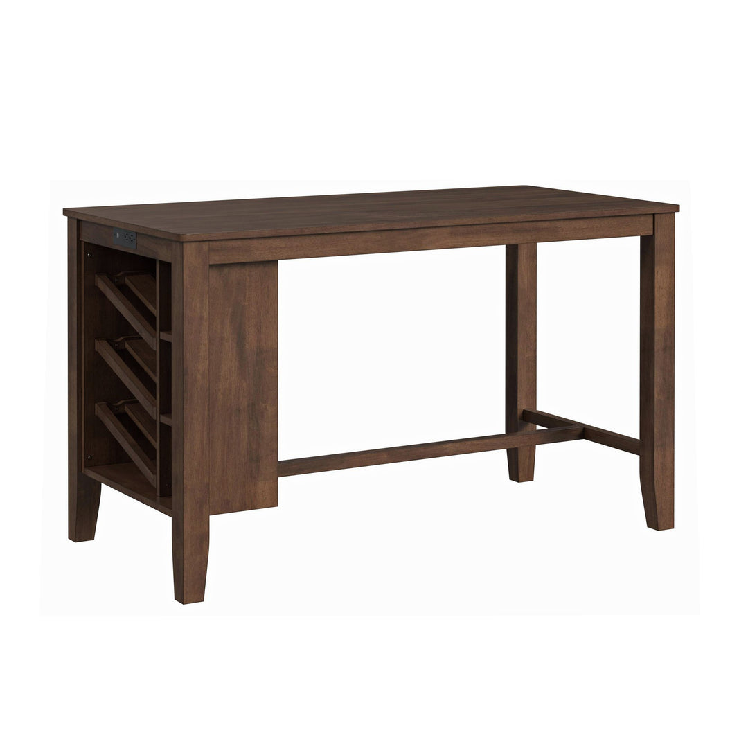 Santa Barbara - Kitchen Island &amp; 2 Counter Stools With Fabric - Walnut / Dark Gray