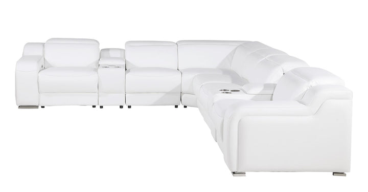 1116 - 8-Piece L-Shaped Sectional Sofa In With 3 Power Recliners &amp; Power Headrests