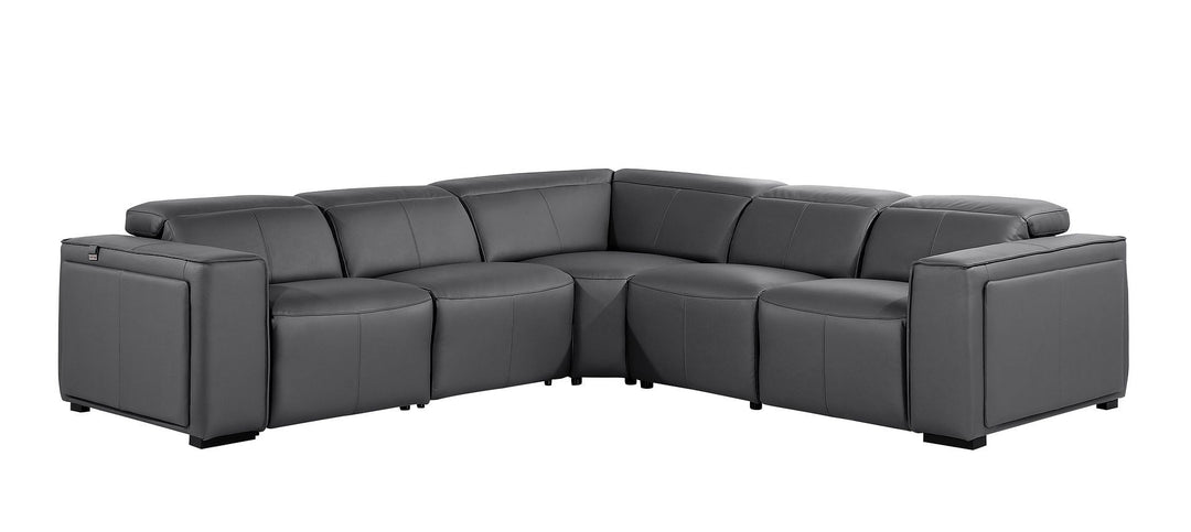 1224 - 5-Piece L-Shaped Sectional Sofa In With 3 Power Recliners &amp; Power Headrests