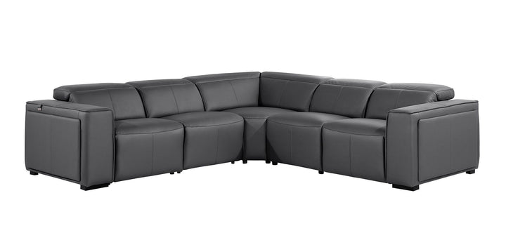 1224 - 5-Piece L-Shaped Sectional Sofa In With 3 Power Recliners &amp; Power Headrests