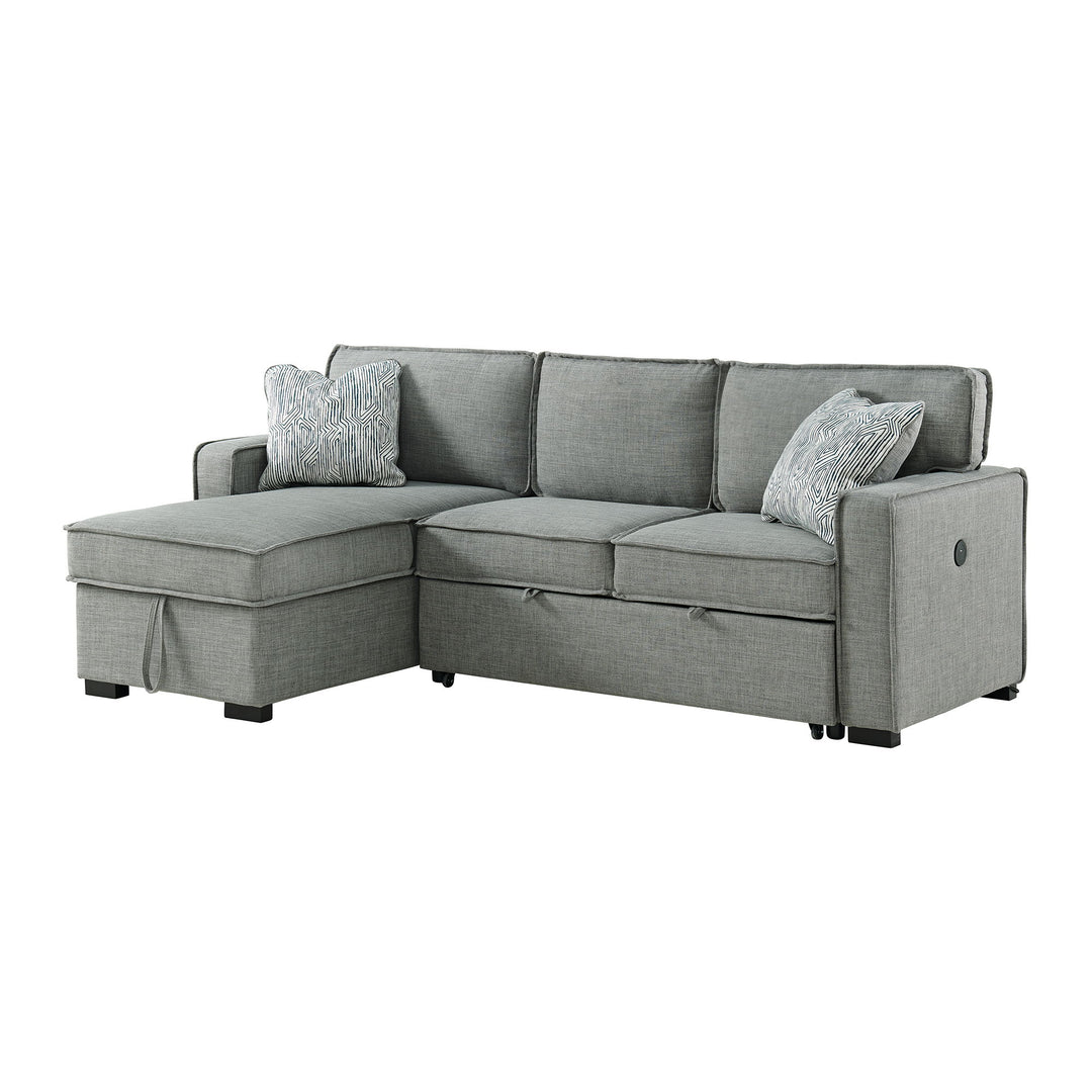 Caracas - Sectional Sleeper Chofa With Pull Bed, Drop Table &amp; USB