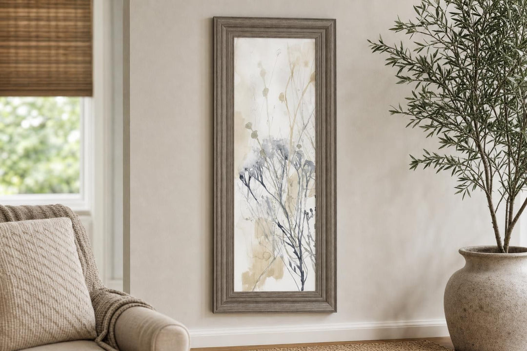 18x42 Wildflower Line Contour I By Jennifer Goldberger - Beige