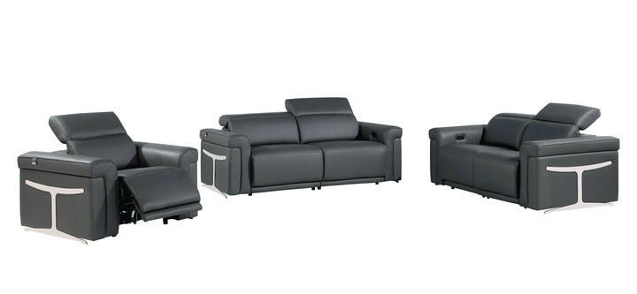 1126 - Top Grain Power Reclining Italian Leather Living Room Set