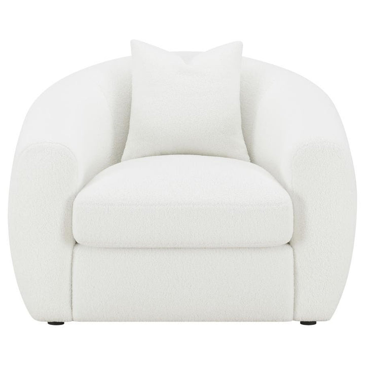 Isabella - Faux Sheepskin Upholstered Accent Chair Natural - Ivory