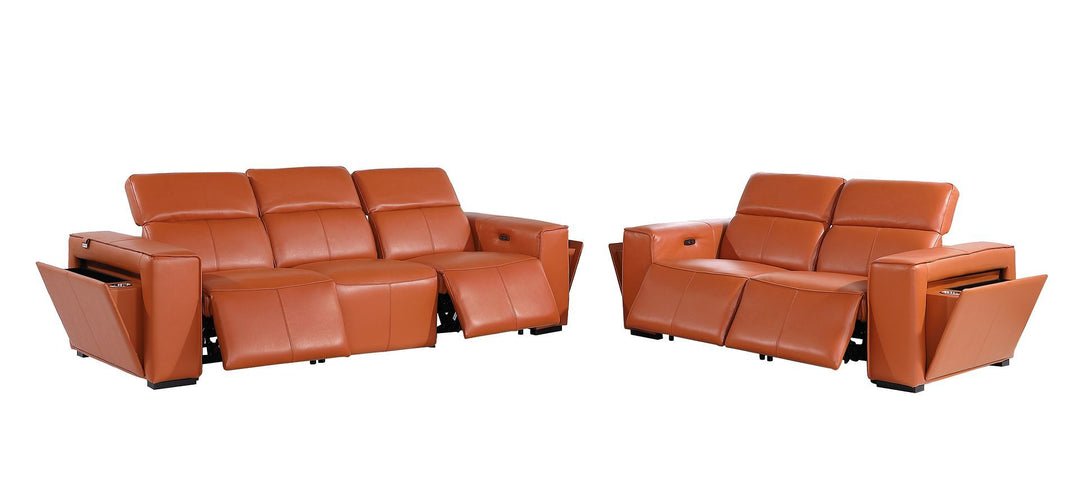 1224 - 5-Piece Modular Power Reclining Sofa And Loveseat Set In With 4 Power Recliners &amp; Power Headrests