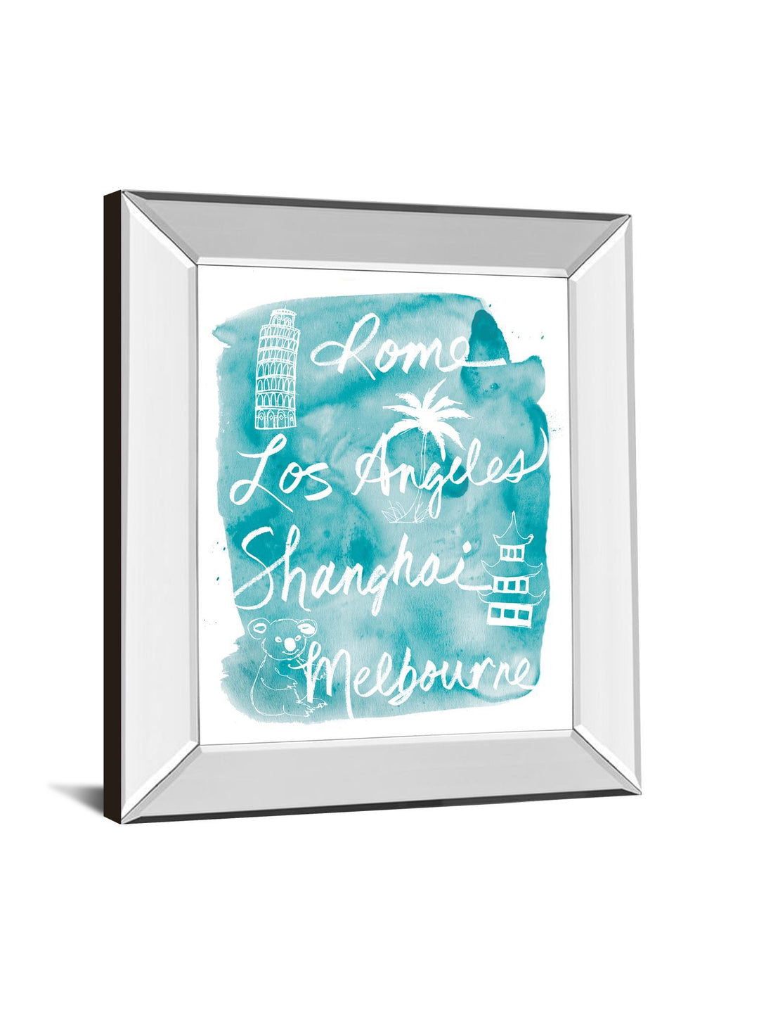 Sightseeing Il By Lottie Fontaine - Mirror Framed Print Wall Art - Blue