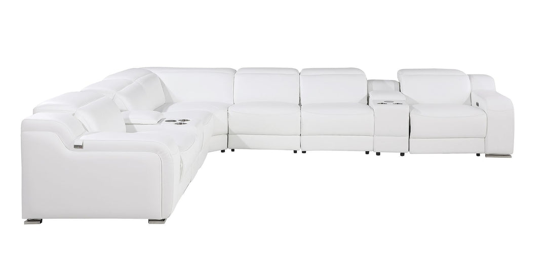 1116 - 8-Piece L-Shaped Sectional Sofa In With 4 Power Recliners &amp; Power Headrests