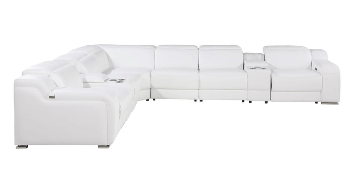 1116 - 8-Piece L-Shaped Sectional Sofa In With 4 Power Recliners &amp; Power Headrests