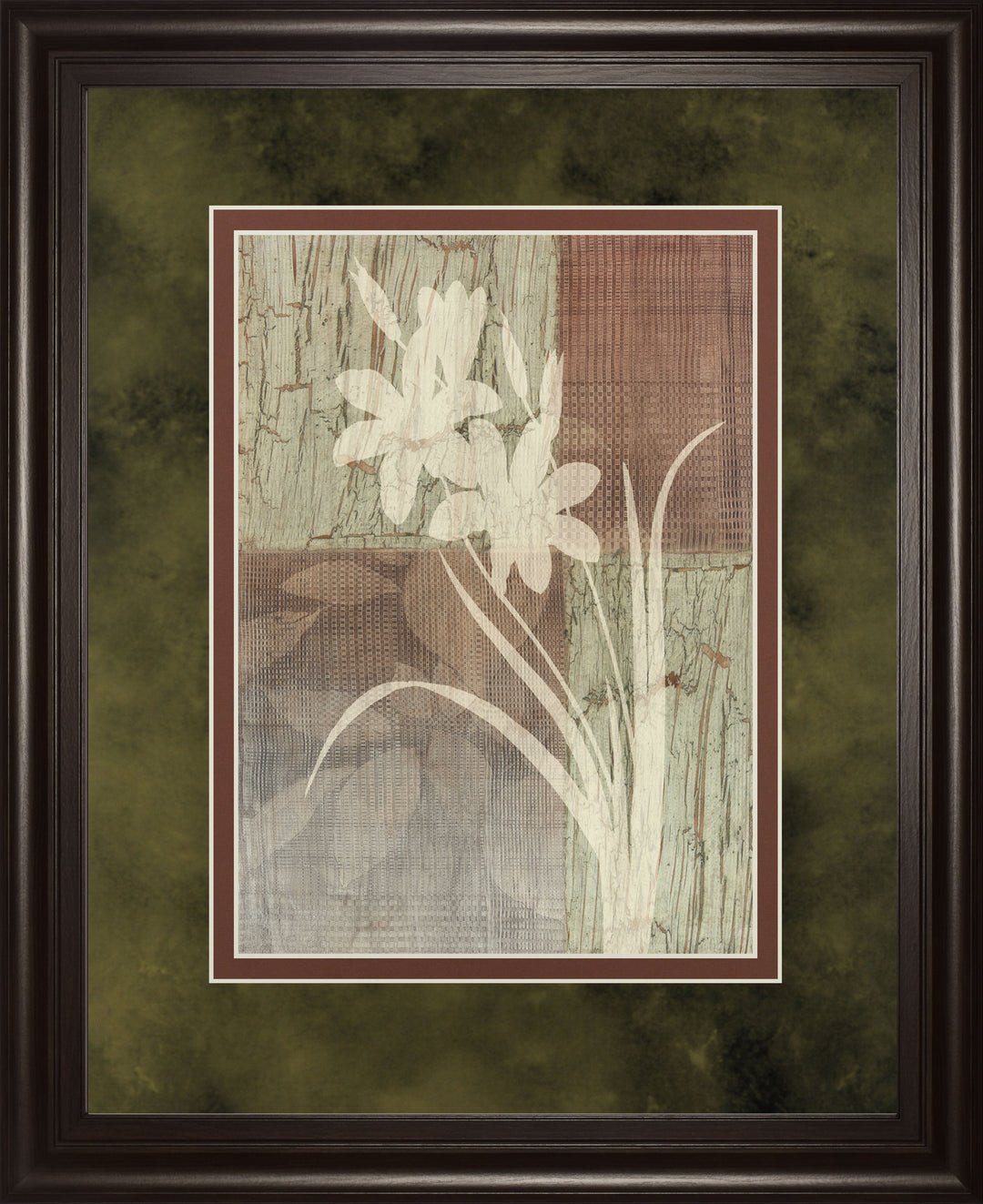 Lily Silhouette By Various - Framed Print Wall Art - White