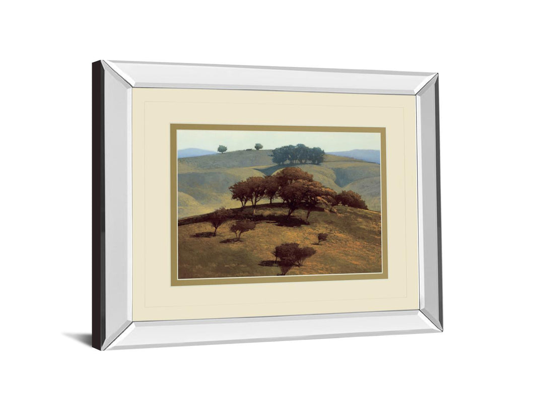 Hills Near Chico By N. Bohne - Mirror Framed Print Wall Art - Dark Brown