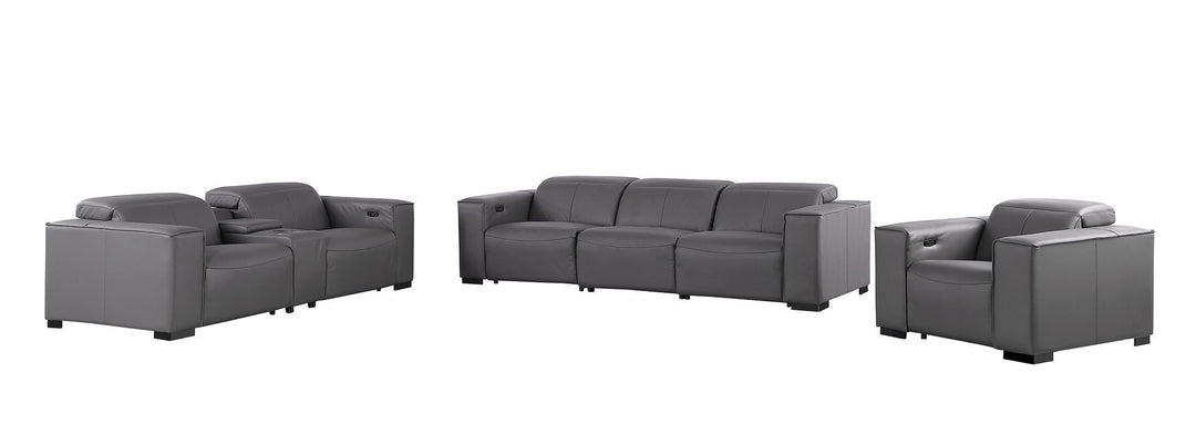1208 - Modular Leather Set With 6 Power Recliners &amp; Power Headrests
