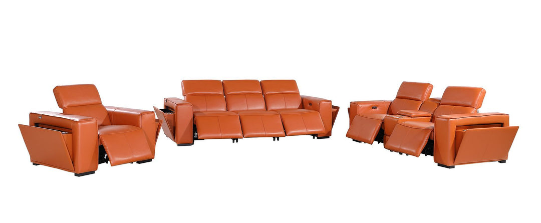 1224 - 7-Piece Modular Power Reclining Sofa, Loveseat &amp; Chair Set In With 6 Power Recliners &amp; Power Headrests