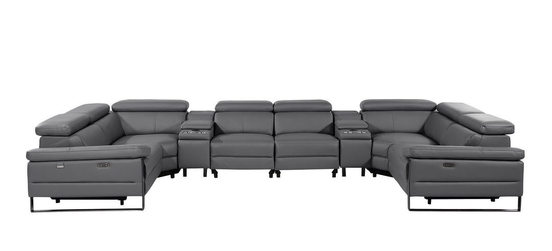 1246 - 8-Piece U-Shaped Modular Power Reclining Sectional With 4 Power Recliners And Power Headrest