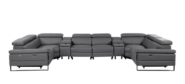 1246 - 8-Piece U-Shaped Modular Power Reclining Sectional With 4 Power Recliners And Power Headrest