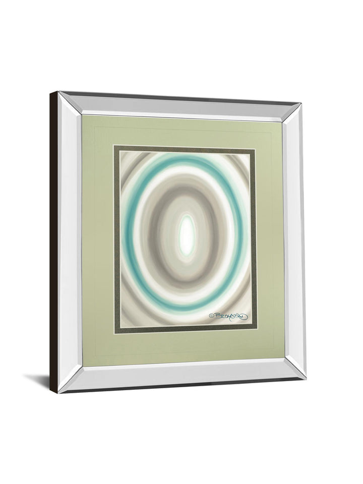 Concentric Ovals #1 By David Bromstad - Mirror Framed Print Wall Art - Blue