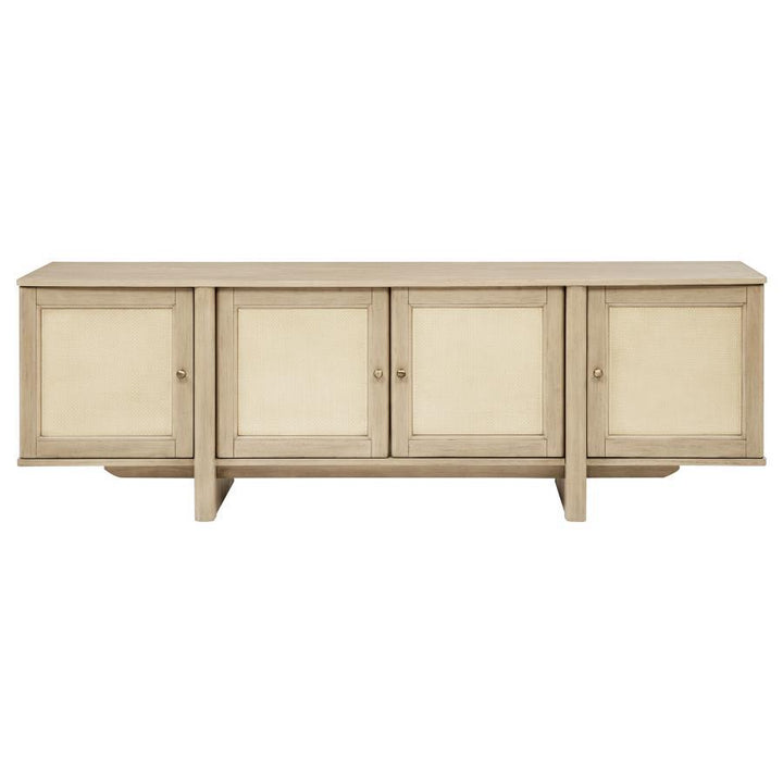 Kailani - 79" 4-door Cane TV Stand Media Console - Beige Oak