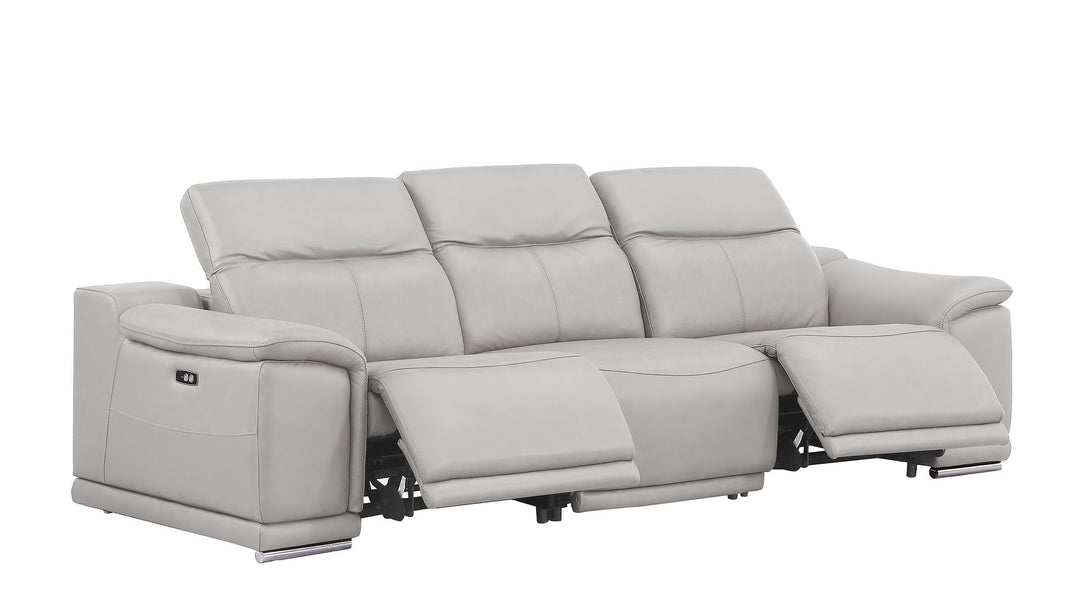 2679 - Power Reclining Sofa, Console Loveseat &amp; Chair Set In Genuine Leather (5 Recliners)