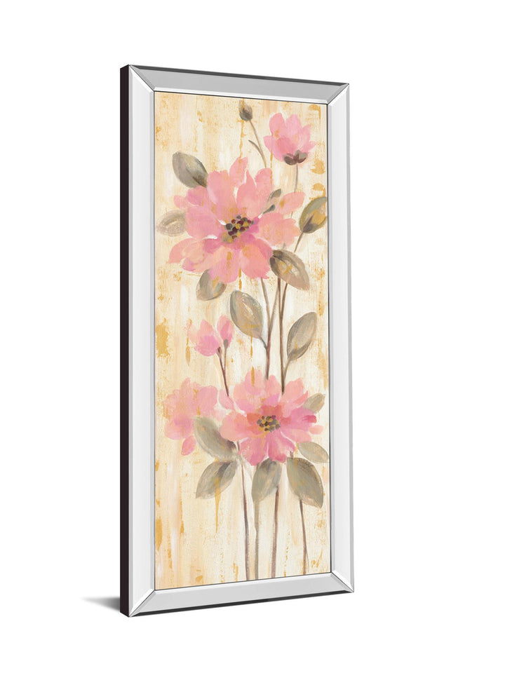 Beautiful Gareden Stems II By Silvia Vassileva - Mirrored Frame Wall Art - Pink