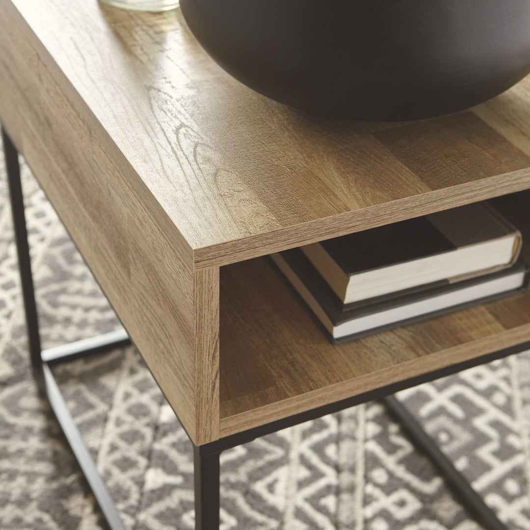 Gerdanet - Natural - Rectangular End Table