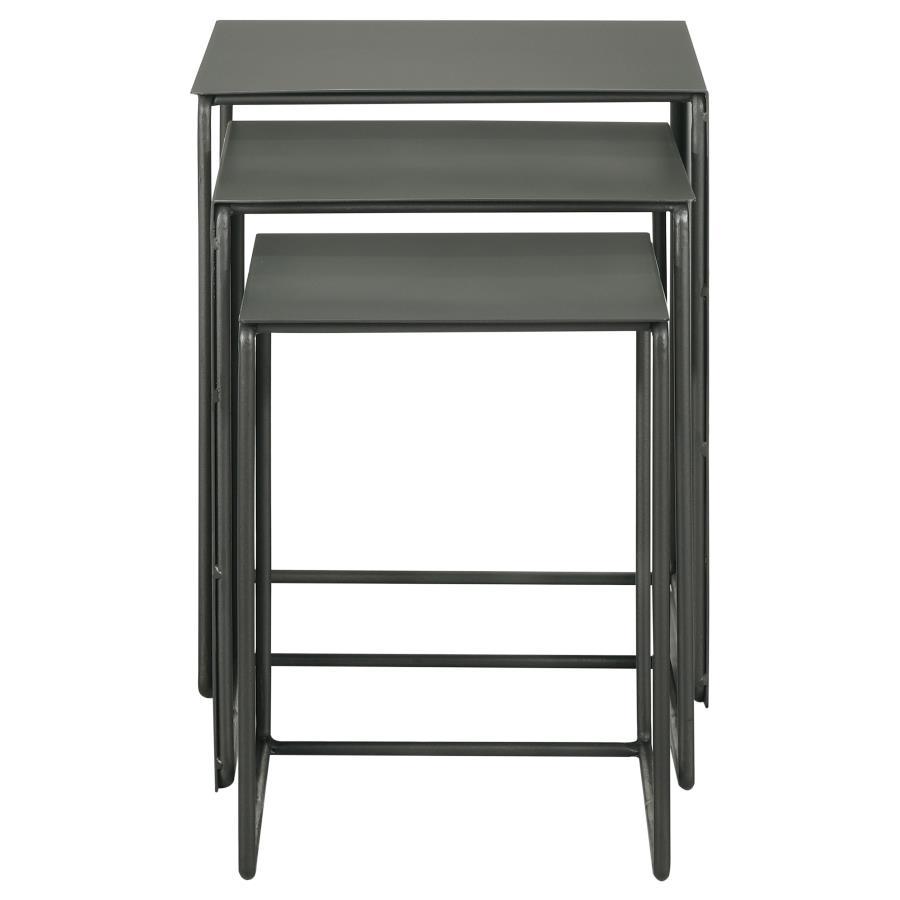 Imez - 3 Piece Rectangular Metal Nesting Table Set - Gray