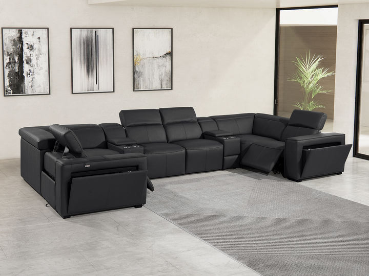 1224 - 8-Piece U-Shaped Sectional Sofa In With 2 Power Recliners &amp; Power Headrests