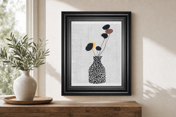 22x26 Decorated Vase with Plant II By Melissa Wang - Gray
