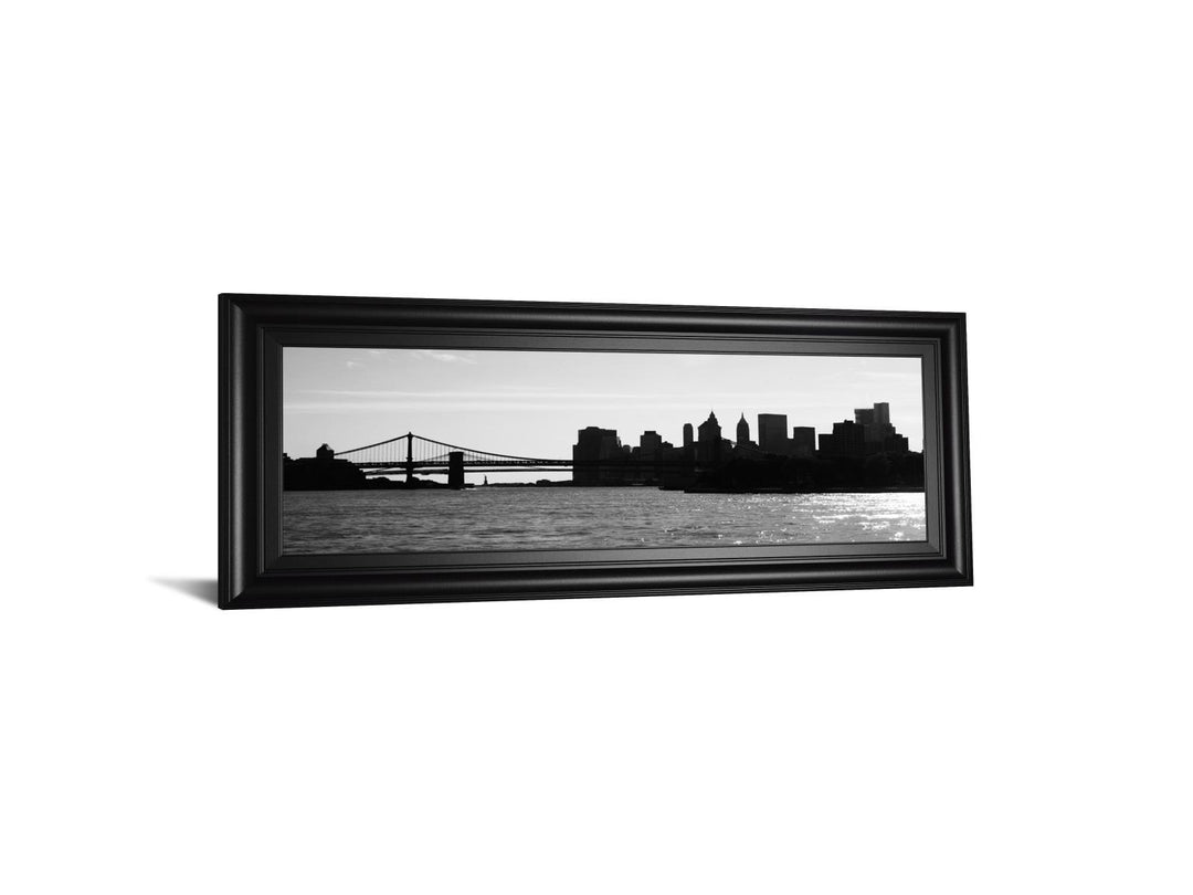 New York Streets By Acosta - Framed Print Wall Art - Dark Brown