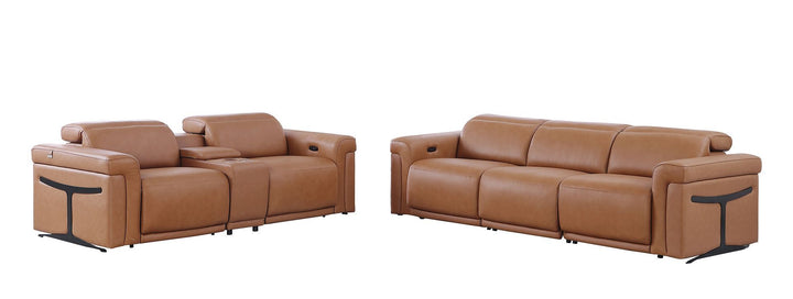 1126 - 6-Piece Modular Power Reclining Sofa And Console Loveseat Set In With 5 Power Recliners &amp; Power Headrests