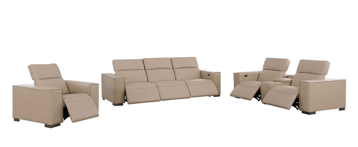 1208 - Modular Leather Set With 6 Power Recliners &amp; Power Headrests