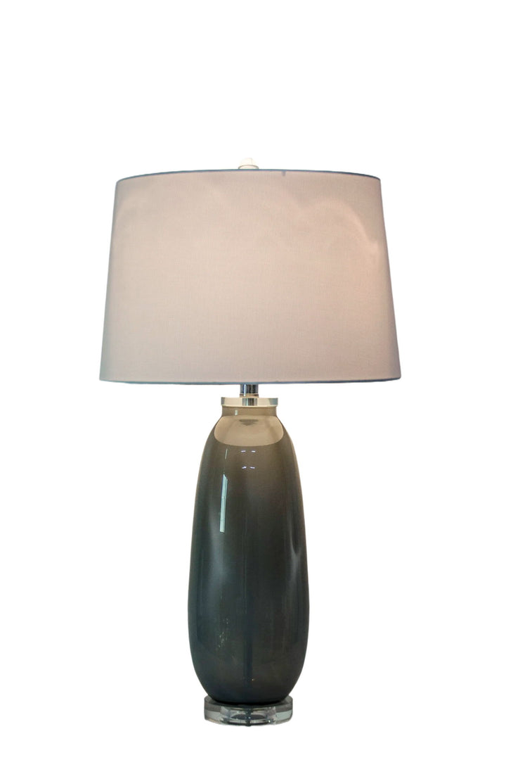 Crystal Breeze Art Glass &amp; Crystal Table Lamp (Set of 2) - Gray Cloud / Clear Crystal