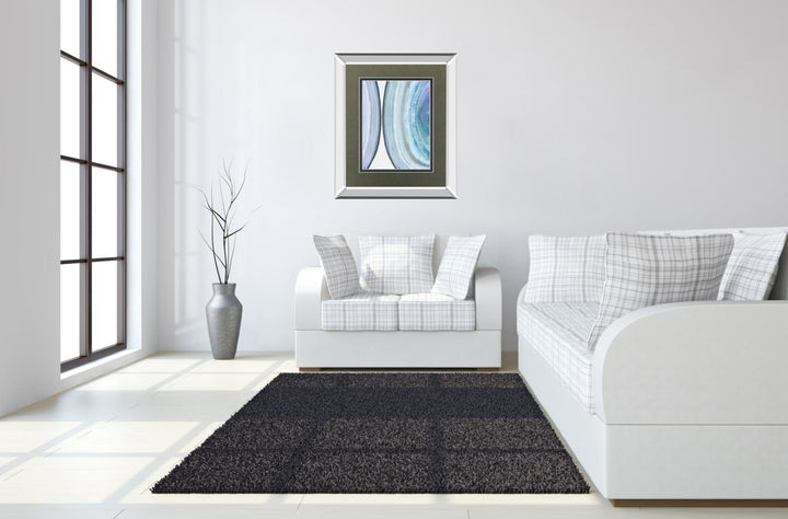 Endless Blue I By Eva Watts Mirrored Frame - Blue