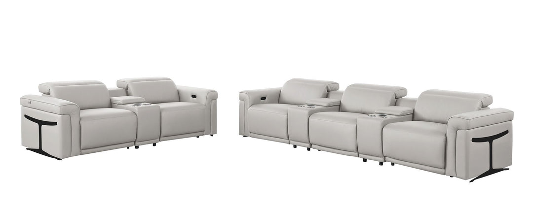 1126 - 8-Piece Modular Power Reclining Sofa &amp; Loveseat Set In With 5 Power Recliners &amp; Power Headrests