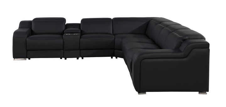 1116 - 7-Piece L-Shaped Sectional Sofa In With 3 Power Recliners &amp; Power Headrests