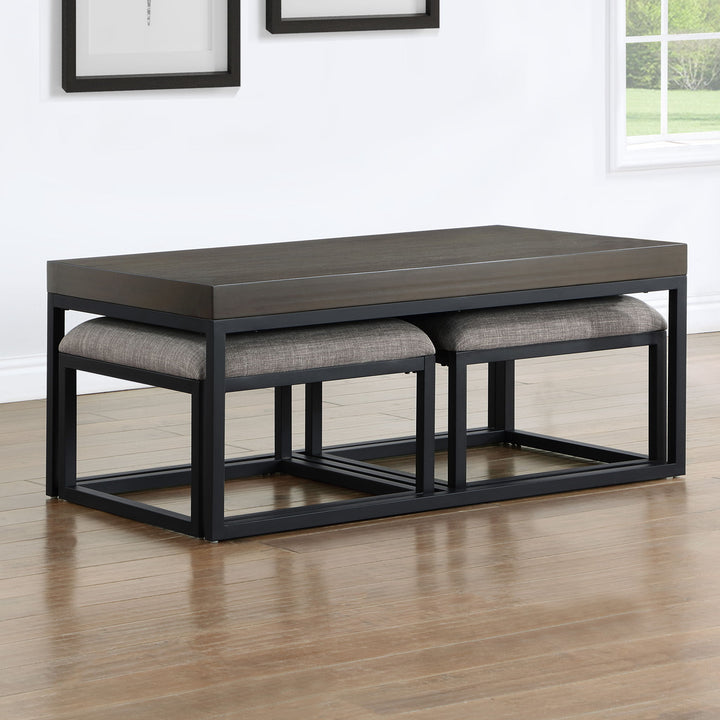 Yukon - Rectangle Nesting Table And Stool - Brown